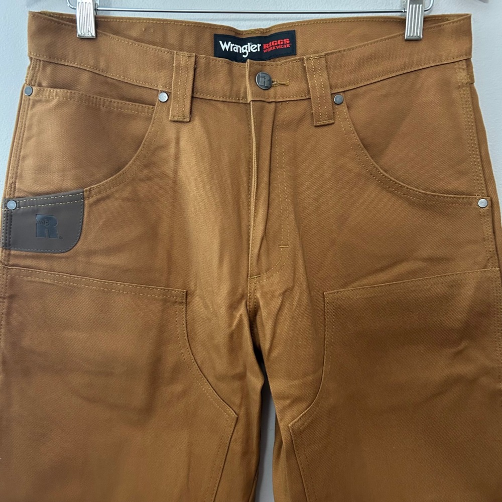 Wrangler Pants Mens 32x30 Brown Riggs Double Knee Carpenter Workwear NWOT